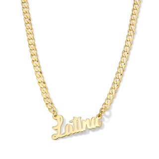 14K Gold Plated Bold Script Name Chain Necklace - 18"