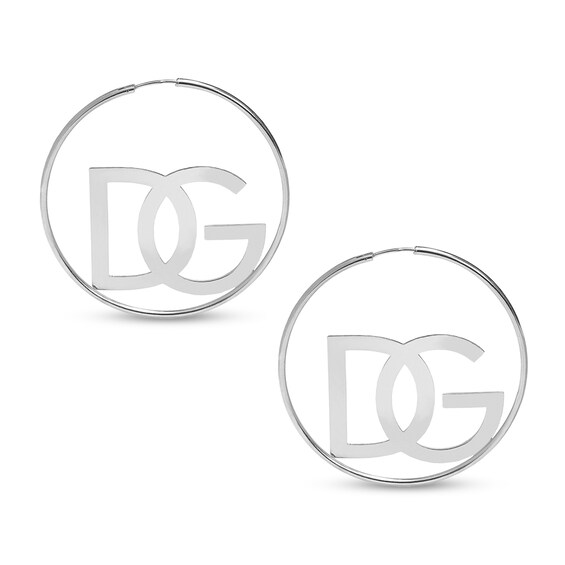 Personalized Initial Hoop Earrings in Semi-Solid Sterling Silver