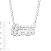 Thumbnail Image 2 of Sterling Silver Script Name with Heart Curb Chain Necklace - 18"