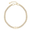 Thumbnail Image 0 of Initial Curb Chain Personalized Choker in Solid Stainless Steel with 14K Gold Plate