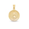 Thumbnail Image 0 of Semicolon Medallion Necklace Charm in 10K Solid Gold
