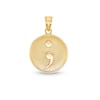 Thumbnail Image 1 of Semicolon Medallion Necklace Charm in 10K Solid Gold