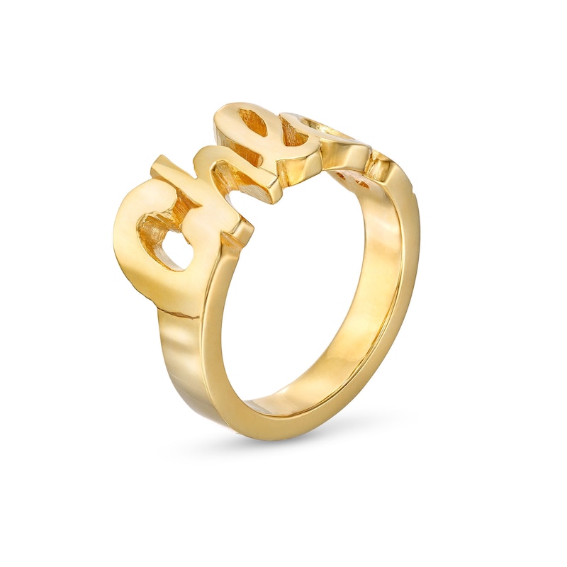 Main Image 2 of 14K Gold Plate Script Name Personalized Ring (1 Line)
