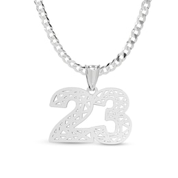 Sterling Silver Two Digit Cutout Curb Chain Necklace - 18" + 2"