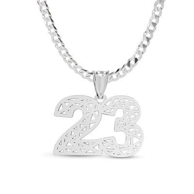 Sterling Silver Two Digit Cutout Curb Chain Necklace - 18" + 2"