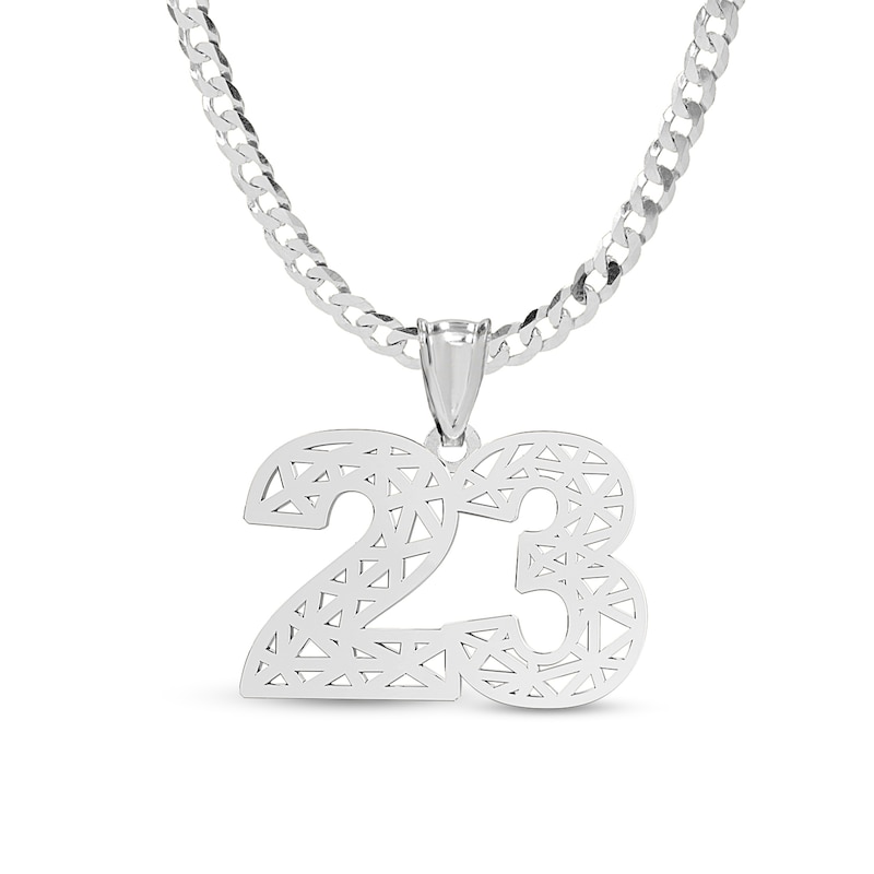 Sterling Silver Two Digit Cutout Curb Chain Necklace - 18" + 2"