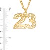 Thumbnail Image 1 of Two Digit Cutout Curb Chain Personalized Necklace in Solid Sterling Silver with 14K Gold Plate