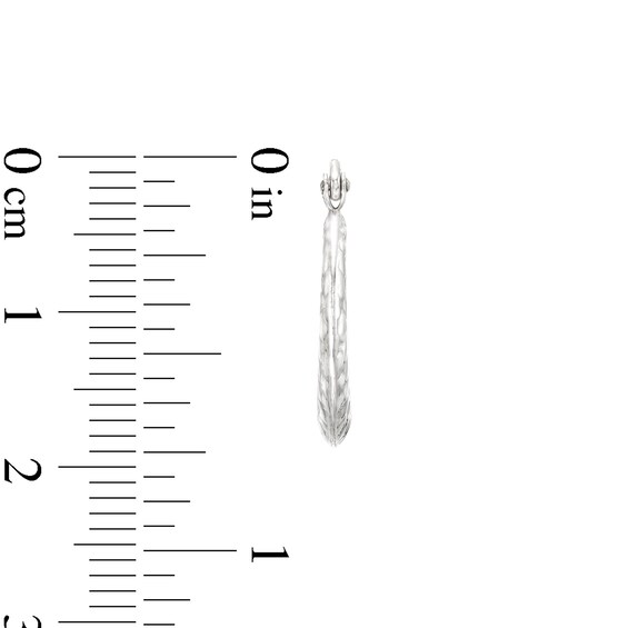 Hollow Sterling Silver Textured Hoop Earrings