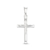 Thumbnail Image 1 of Diamond-Cut Cross Necklace Charm in 10K Hollow White Gold