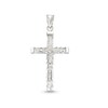 Diamond-Cut Edge Crucifix Necklace Charm in 10K Solid White Gold