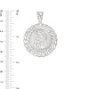 Thumbnail Image 2 of 10K White Gold Chain Framed Jesus Medallion Necklace Charm