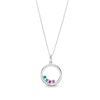 Thumbnail Image 0 of Birthstone Family Unity Circle Curb Chain Necklace in Sterling Silver - 18 in. (1-4 Stones)