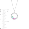 Thumbnail Image 1 of Birthstone Family Unity Circle Curb Chain Necklace in Sterling Silver - 18 in. (1-4 Stones)