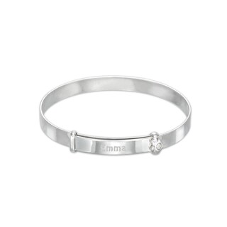 Child's Diamond-Accent Heart Personalized Bangle - 5"
