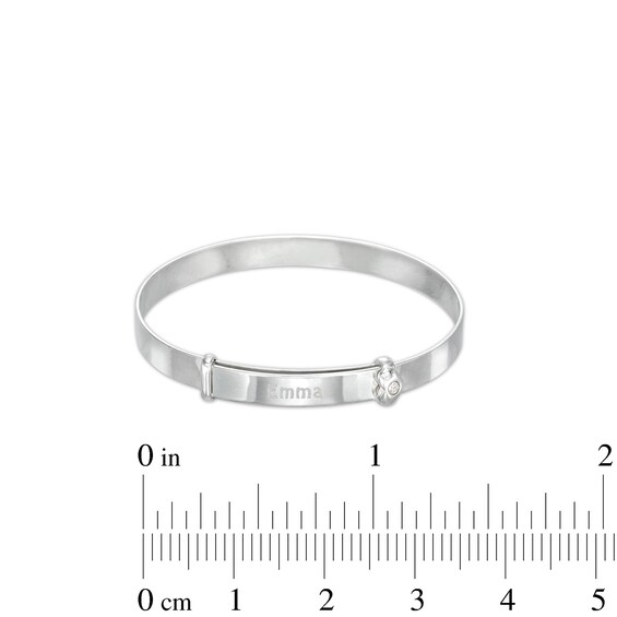 Child's Diamond-Accent Heart Personalized Bangle - 5"