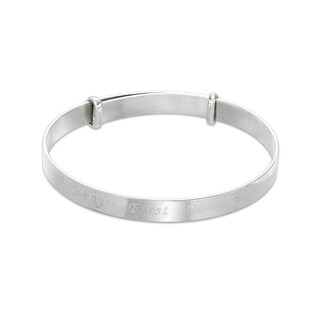 Child's Diamond-Accent Heart Personalized Bangle - 5"