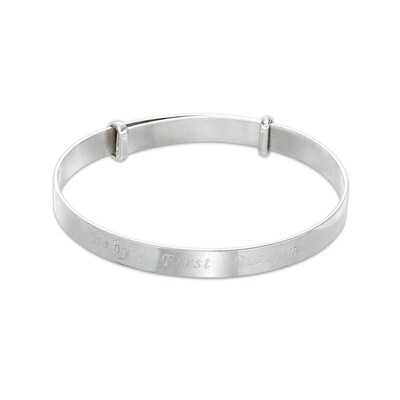 Child's Diamond-Accent Heart Personalized Bangle - 5"