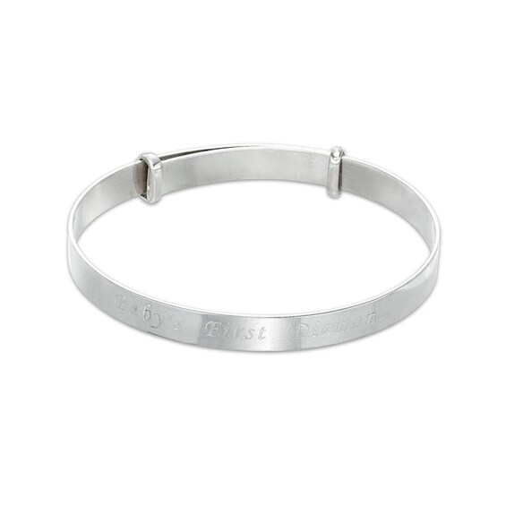 Child's Diamond-Accent Heart Personalized Bangle - 5"
