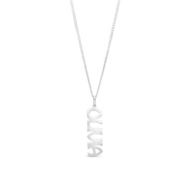 Sterling Silver Vertical Name Pendant - 18"