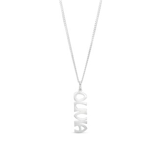 Sterling Silver Vertical Name Pendant - 18"