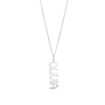 Sterling Silver Vertical Name Pendant - 18"