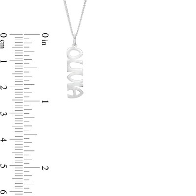 Sterling Silver Vertical Name Pendant - 18"