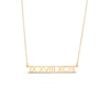Thumbnail Image 0 of Roman Numerals Date Bar Rolo Necklace in Sterling Silver with 14K Gold Plate - 16 in.