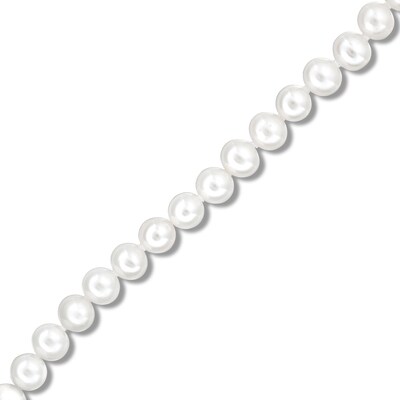 6mm Freshwater Cultured Pearl Bracelet with Sterling Silver Clasp - 8"