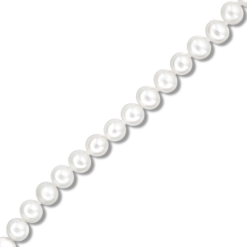 6mm Freshwater Cultured Pearl Bracelet with Sterling Silver Clasp - 8"
