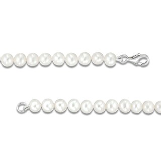6mm Freshwater Cultured Pearl Bracelet with Sterling Silver Clasp - 8"