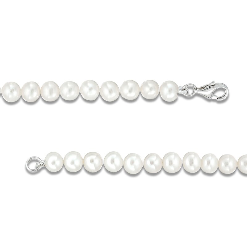 6mm Cultured Freshwater Pearl Bracelet with Sterling Silver Clasp - 8"