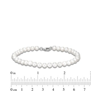 6mm Freshwater Cultured Pearl Bracelet with Sterling Silver Clasp - 8"
