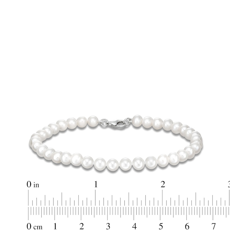 Main Image 3 of 6mm Freshwater Cultured Pearl Bracelet with Sterling Silver Clasp - 8"