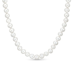 6mm Cultured Freshwater Pearl Necklace with Sterling Silver Clasp - 18&quot;