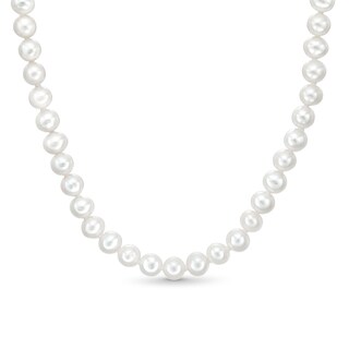 6mm Freshwater Cultured Pearl Necklace with Sterling Silver Clasp - 18"