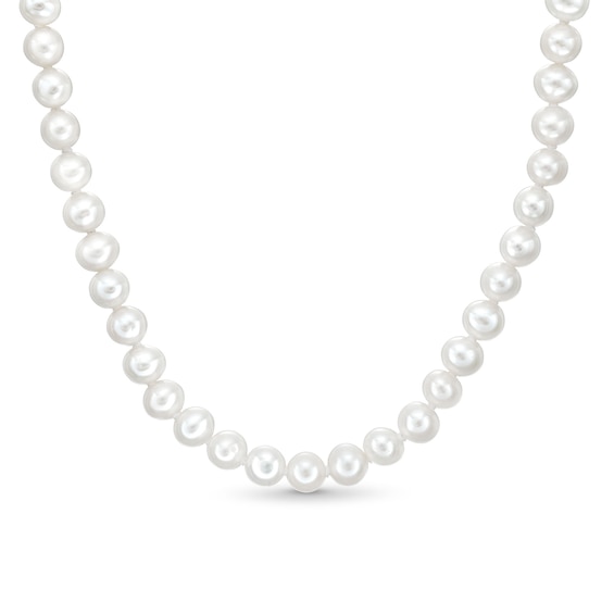 6mm Freshwater Cultured Pearl Necklace with Sterling Silver Clasp