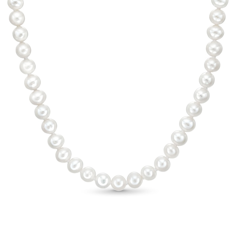 6mm Freshwater Cultured Pearl Necklace with Sterling Silver Clasp - 18"