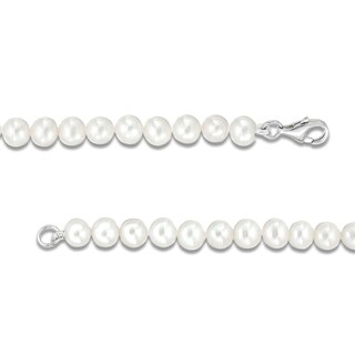 6mm Freshwater Cultured Pearl Necklace with Sterling Silver Clasp - 18"