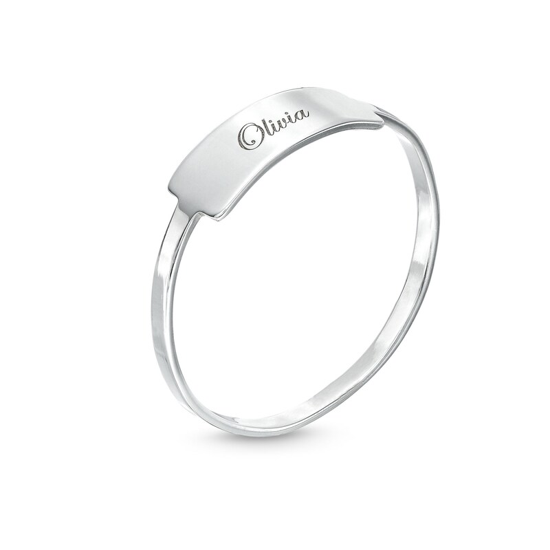 Script Engravable Bar Ring in Sterling Silver