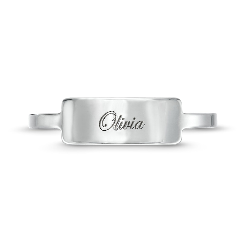 Script Engravable Bar Ring in Sterling Silver