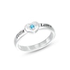 Thumbnail Image 0 of ​​​​​​​Birthstone Two Name Engravable Ring in Sterling Silver