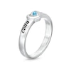 Thumbnail Image 1 of ​​​​​​​Birthstone Two Name Engravable Ring in Sterling Silver