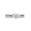 Thumbnail Image 2 of ​​​​​​​Birthstone Two Name Engravable Ring in Sterling Silver