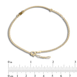 Birthstone Engravable Name ID Bracelet in Sterling Silver with 14K Gold Plate - 7.5 in.