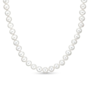 6mm Freshwater Cultured Pearl Necklace with Sterling Silver Clasp - 20"