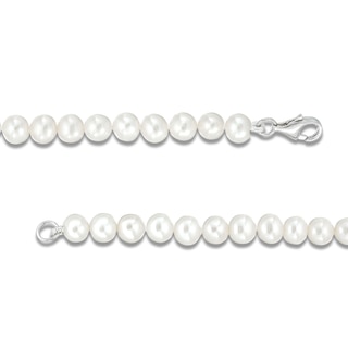 6mm Freshwater Cultured Pearl Necklace with Sterling Silver Clasp - 20"