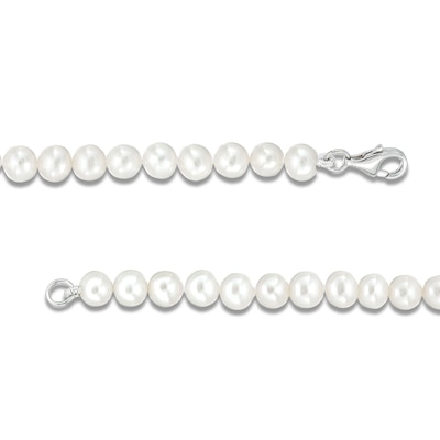 6mm Freshwater Cultured Pearl Necklace with Sterling Silver Clasp - 20"