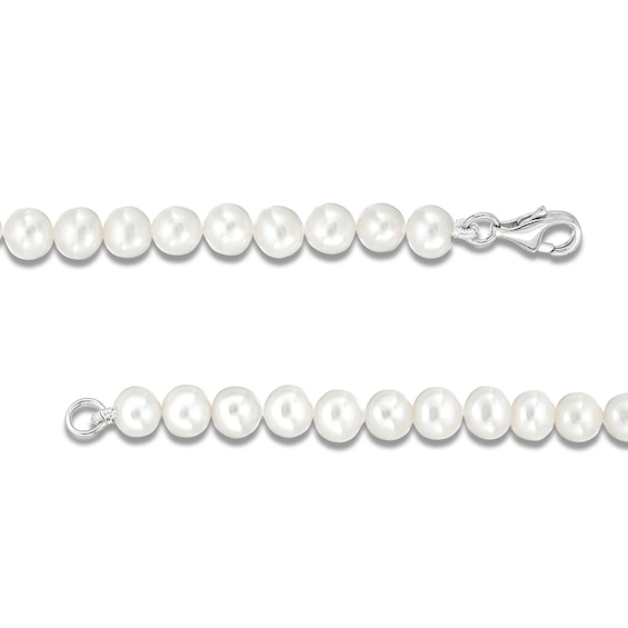 6mm Freshwater Cultured Pearl Necklace with Sterling Silver Clasp - 20"