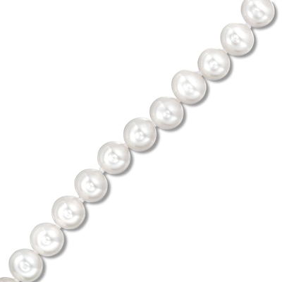 7mm Freshwater Cultured Pearl Bracelet with Sterling Silver Clasp - 9"