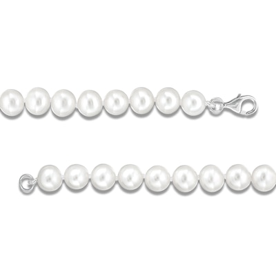 7mm Freshwater Cultured Pearl Bracelet with Sterling Silver Clasp - 9"